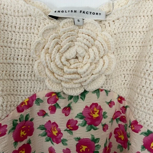 English Factory Cream and Pink Floral Dress - Picture 3 of 4